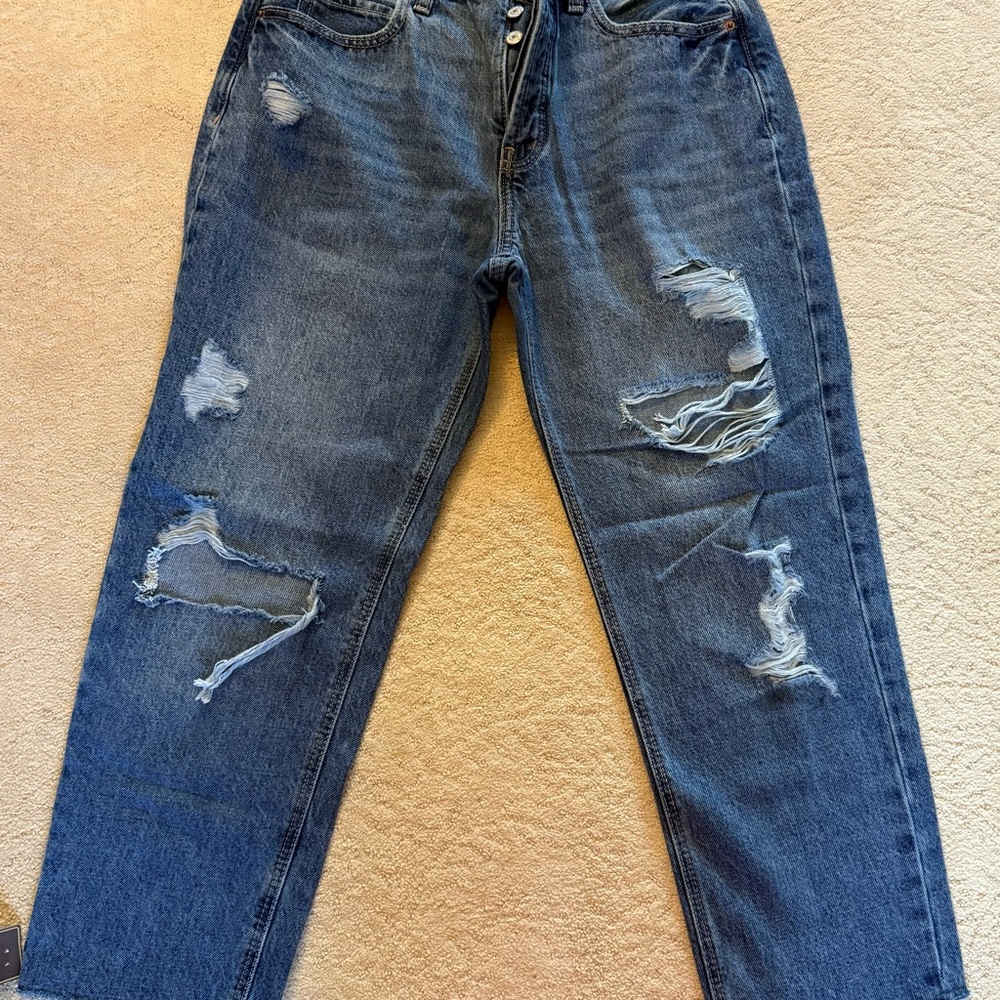 Old Navy Blue Distressed Boyfriend Jeans